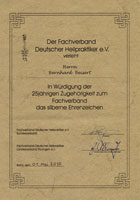 Urkunde 25 Jahre